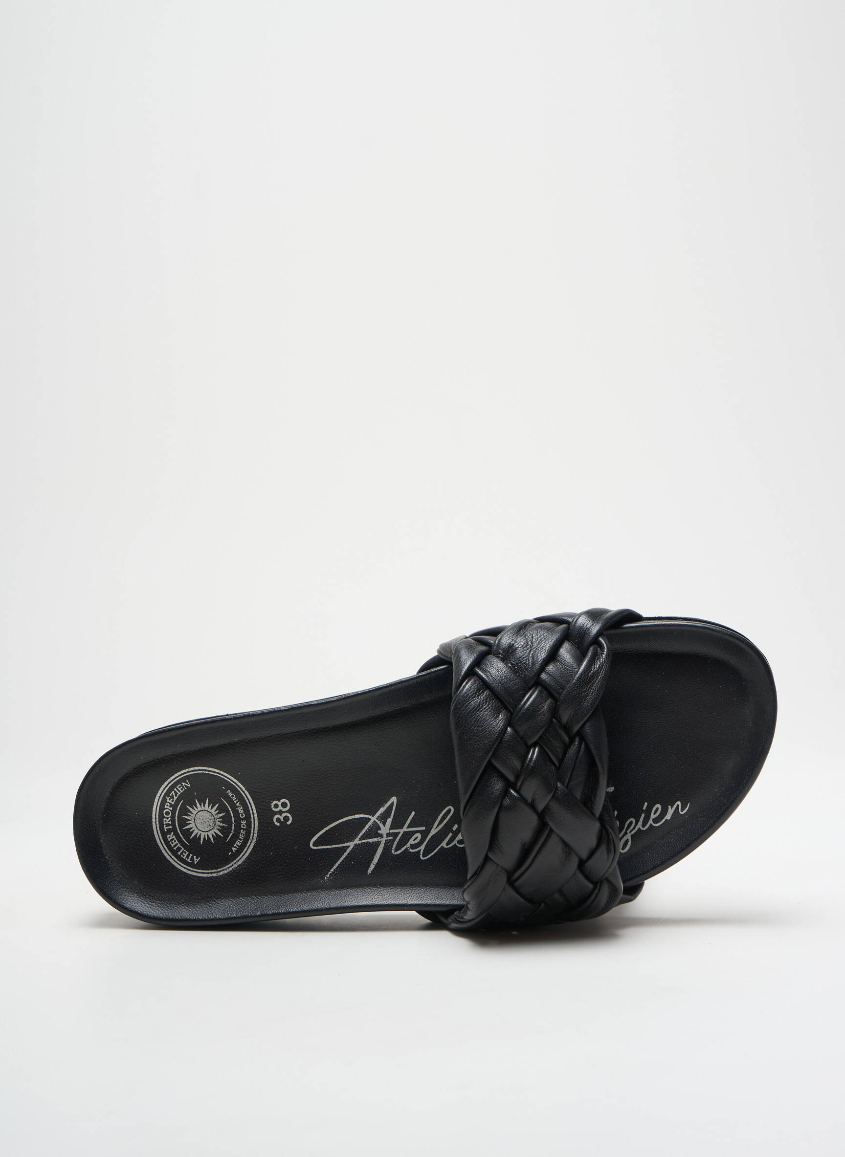 Mules/Sabots Tissage Satiné Noir L'atelier Tropézien Femme