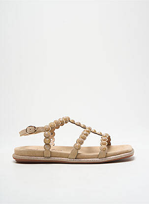 Sandales/nu pieds tissage satiné talon plat jusqu'à 3cm beige ALMA EN PENA femme