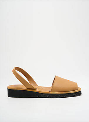 Sandales/nu pieds tissage satiné talon plat jusqu'à 3cm marron MINORQUINES femme