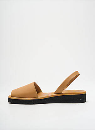 Sandales/nu pieds tissage satiné talon plat jusqu'à 3cm marron MINORQUINES femme