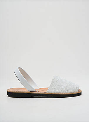 Sandales/nu pieds chiquet talon plat jusqu'à 3cm blanc MINORQUINES femme