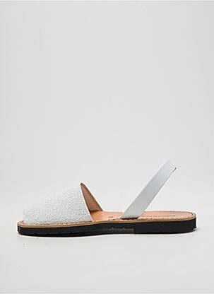 Sandales/nu pieds chiquet talon plat jusqu'à 3cm blanc MINORQUINES femme