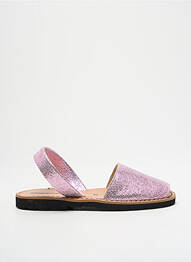 Sandales/nu pieds tissage satiné bout ouvert rose MINORQUINES fille
