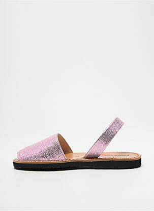 Sandales/nu pieds tissage satiné bout ouvert rose MINORQUINES fille
