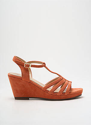 Sandales/nu pieds tissage satiné talon de 7 à 9cm orange JB MARTIN femme