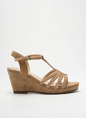 Sandales/nu pieds tissage satiné talon de 7 à 9cm beige JB MARTIN femme