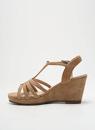 Sandales/nu pieds tissage satiné talon de 7 à 9cm beige JB MARTIN femme