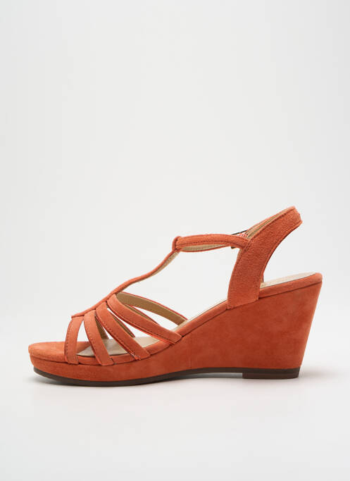 Sandales/nu pieds tissage satiné talon de 7 à 9cm orange JB MARTIN femme