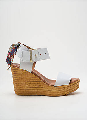 Sandales/nu pieds matière lisse talon de 7 à 9cm blanc GOODSTEP femme