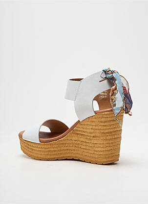 Sandales/nu pieds matière lisse talon de 7 à 9cm blanc GOODSTEP femme
