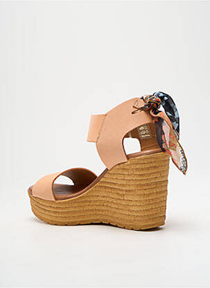 Sandales/nu pieds matière lisse talon de 7 à 9cm rose GOODSTEP femme