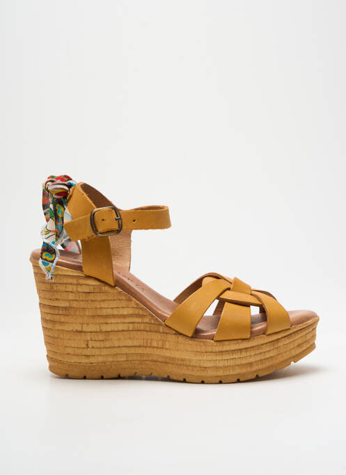 Sandales/Nu pieds jaune GOODSTEP pour femme