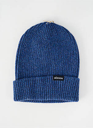 Bonnet maille grosse maille bleu HÉDISON homme