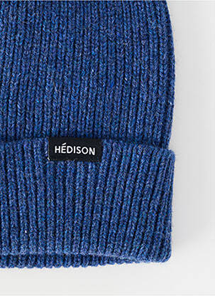 Bonnet maille grosse maille bleu HÉDISON homme