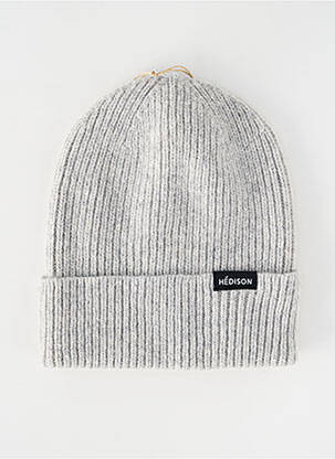 Bonnet maille grosse maille gris HÉDISON unisexe