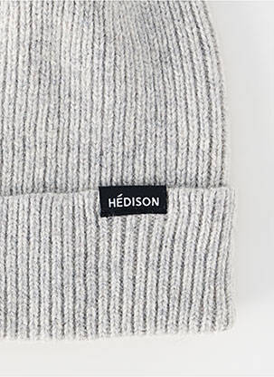 Bonnet maille grosse maille gris HÉDISON unisexe