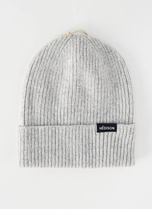 Bonnet maille grosse maille gris HÉDISON unisexe
