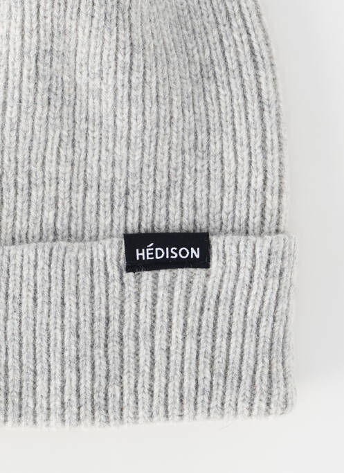 Bonnet maille grosse maille gris HÉDISON unisexe