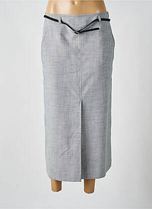 Jupe longue doublure gris BRUNO SAINT HILAIRE femme