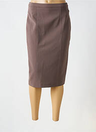 Jupe mi-longue taille à pinces marron WEILL femme
