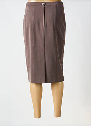 Jupe mi-longue taille à pinces marron WEILL femme