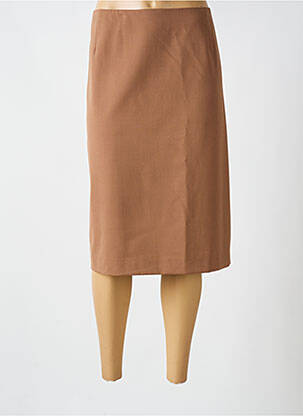 Jupe mi-longue taille à pinces marron WEILL femme