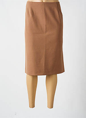 Jupe mi-longue taille à pinces marron WEILL femme