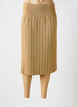 Jupe mi-longue marron SAINT CHARLES pour femme