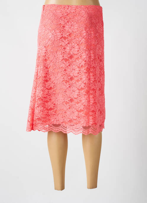 Jupe mi-longue taille à pinces rose WEILL femme
