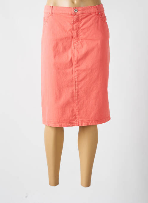 Jupe mi-longue orange BRUNO SAINT HILAIRE pour femme