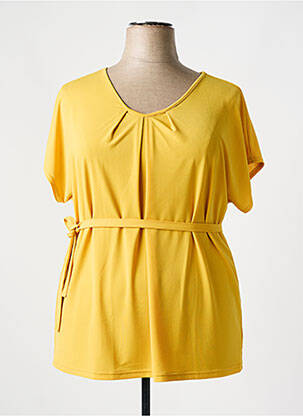 Tunique manches courtes tissage crêpe jaune TELMAIL femme