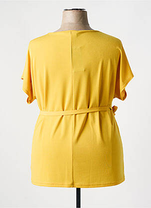 Tunique manches courtes tissage crêpe jaune TELMAIL femme