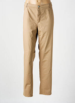 Pantalon slim tissage popeline taille normale marron BRUNO SAINT HILAIRE femme