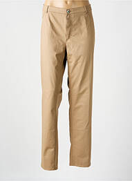 Pantalon slim tissage popeline taille normale marron BRUNO SAINT HILAIRE femme