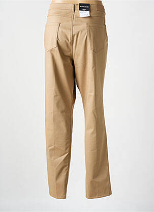Pantalon slim tissage popeline taille normale marron BRUNO SAINT HILAIRE femme