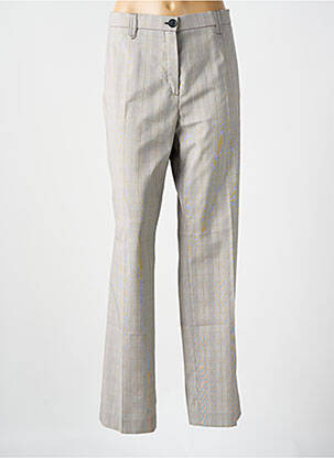 Pantalon droit fermeture zippée sous rabat boutonné gris BRUNO SAINT HILAIRE femme