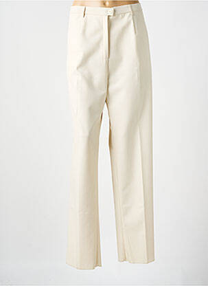 Pantalon droit taille à pinces taille haute beige KARTING femme