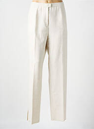 Pantalon droit taille à pinces taille haute beige KARTING femme