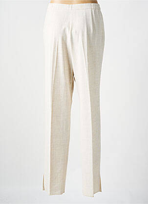 Pantalon droit taille à pinces taille haute beige KARTING femme