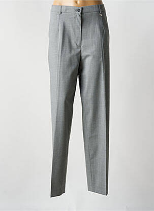 Pantalon droit taille élastique gris BRUNO SAINT HILAIRE femme