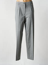 Pantalon droit fermeture zippée sous rabat boutonné gris BRUNO SAINT HILAIRE femme