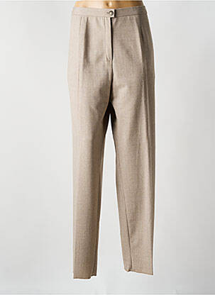 Pantalon droit taille à pinces taille haute beige KARTING femme