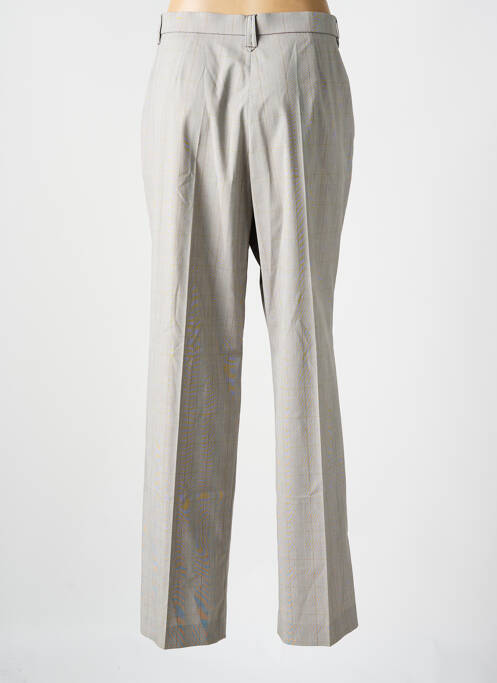 Pantalon droit fermeture zippée sous rabat boutonné gris BRUNO SAINT HILAIRE femme