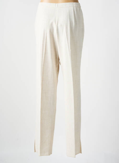 Pantalon droit taille à pinces taille haute beige KARTING femme