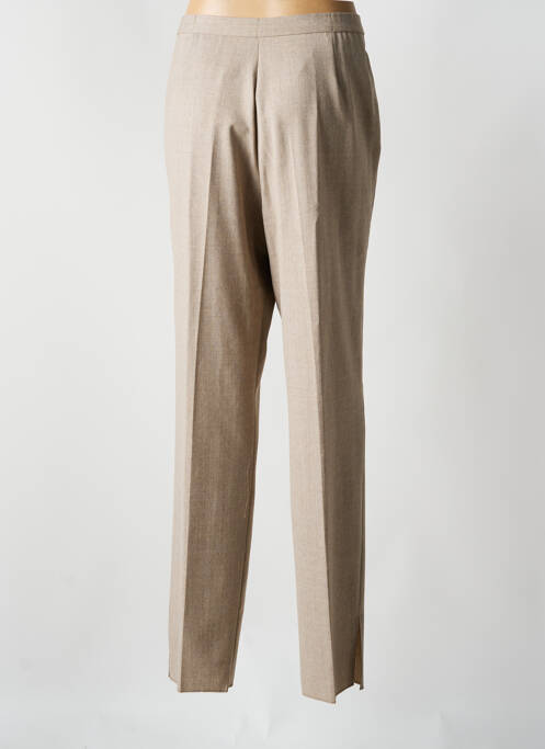 Pantalon droit taille à pinces taille haute beige KARTING femme