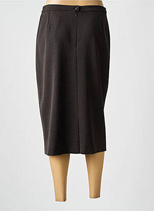 Jupe mi-longue coupe droite marron GUY DUBOUIS femme