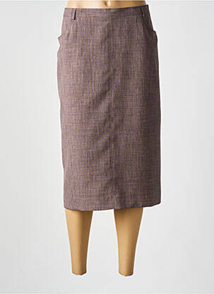 Jupe mi-longue coupe droite marron FRANCOISE F femme