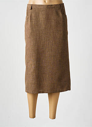 Jupe mi-longue marron FRANCOISE F pour femme