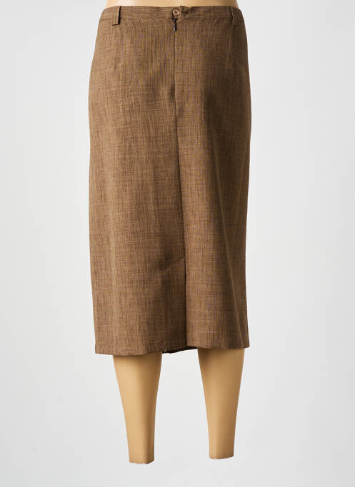 Jupe mi-longue coupe droite marron FRANCOISE F femme