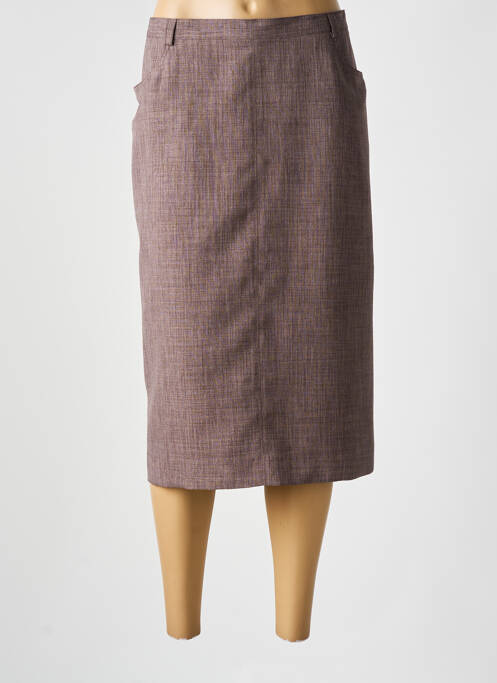 Jupe mi-longue marron FRANCOISE F pour femme